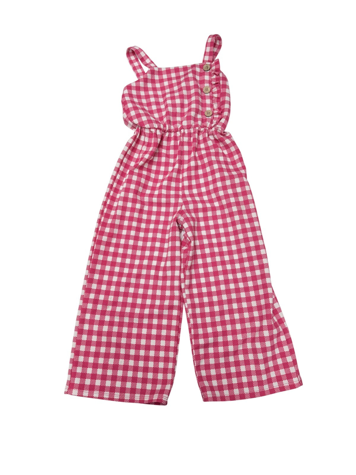 Jenna & Jessie Pink Gingham Overalls Girls 8