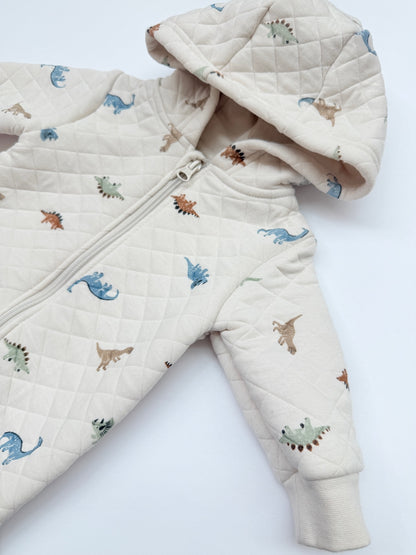 H&M Quilted Dinosaur Hooded Pram Suit 3/6M
