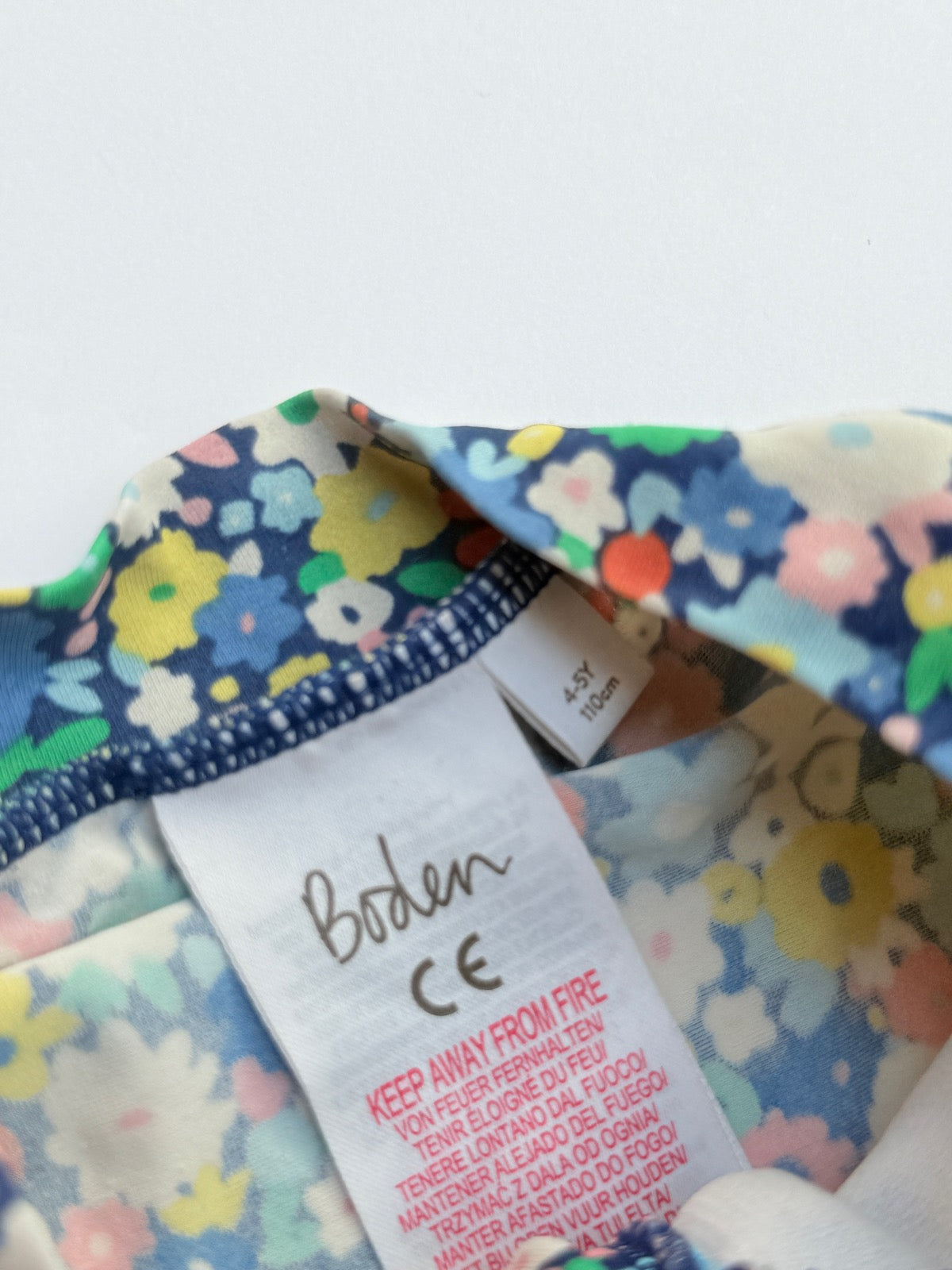 Boden Floral Long Sleeve Swimsuit Size 4-5Y