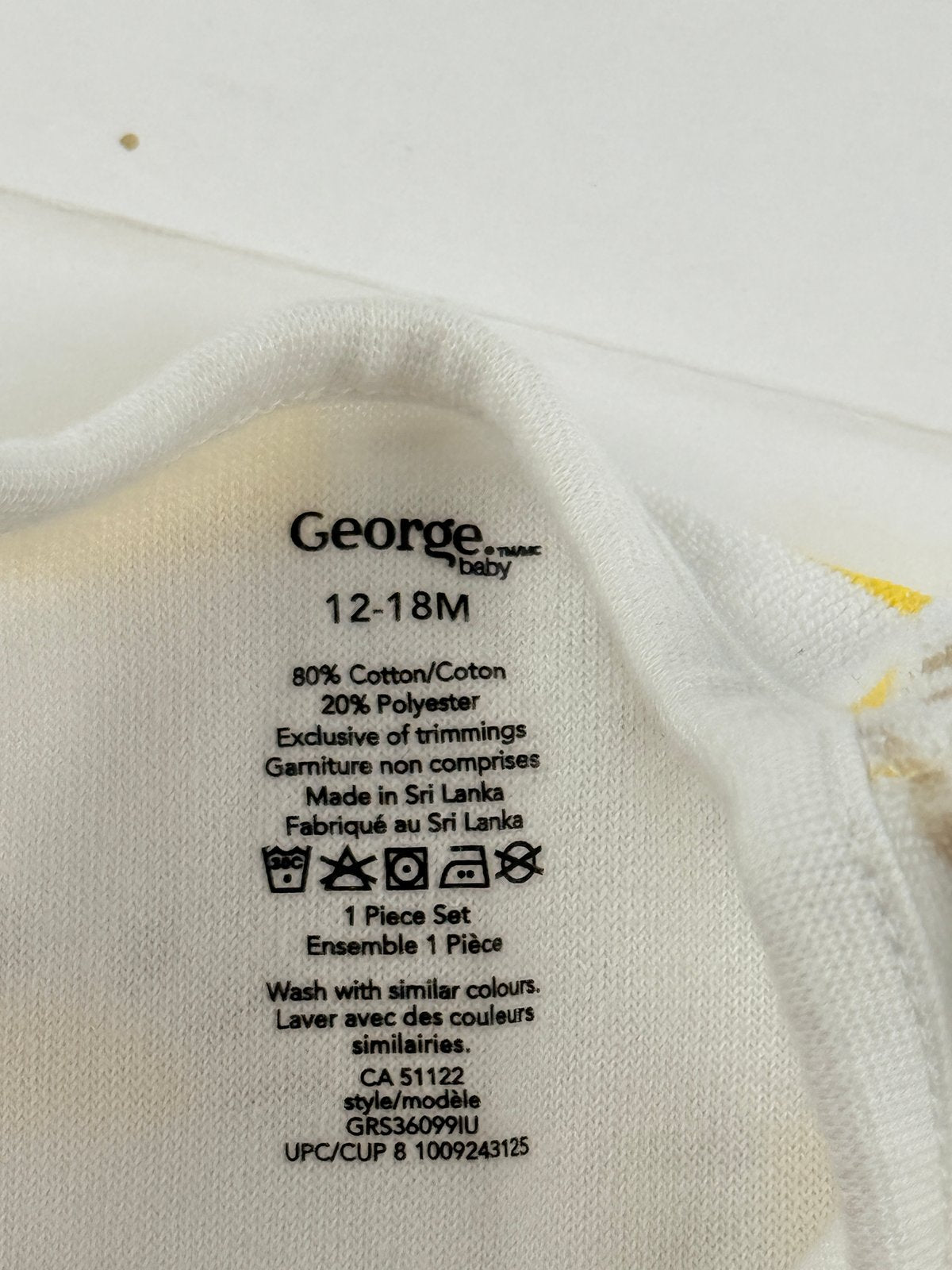 George Sun Print Terry Romper 12-18M