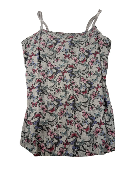 Maternity Gray Butterfly Print Nursing Tank