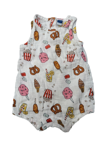 Old Navy Carnival Food Print Romper 18-24M