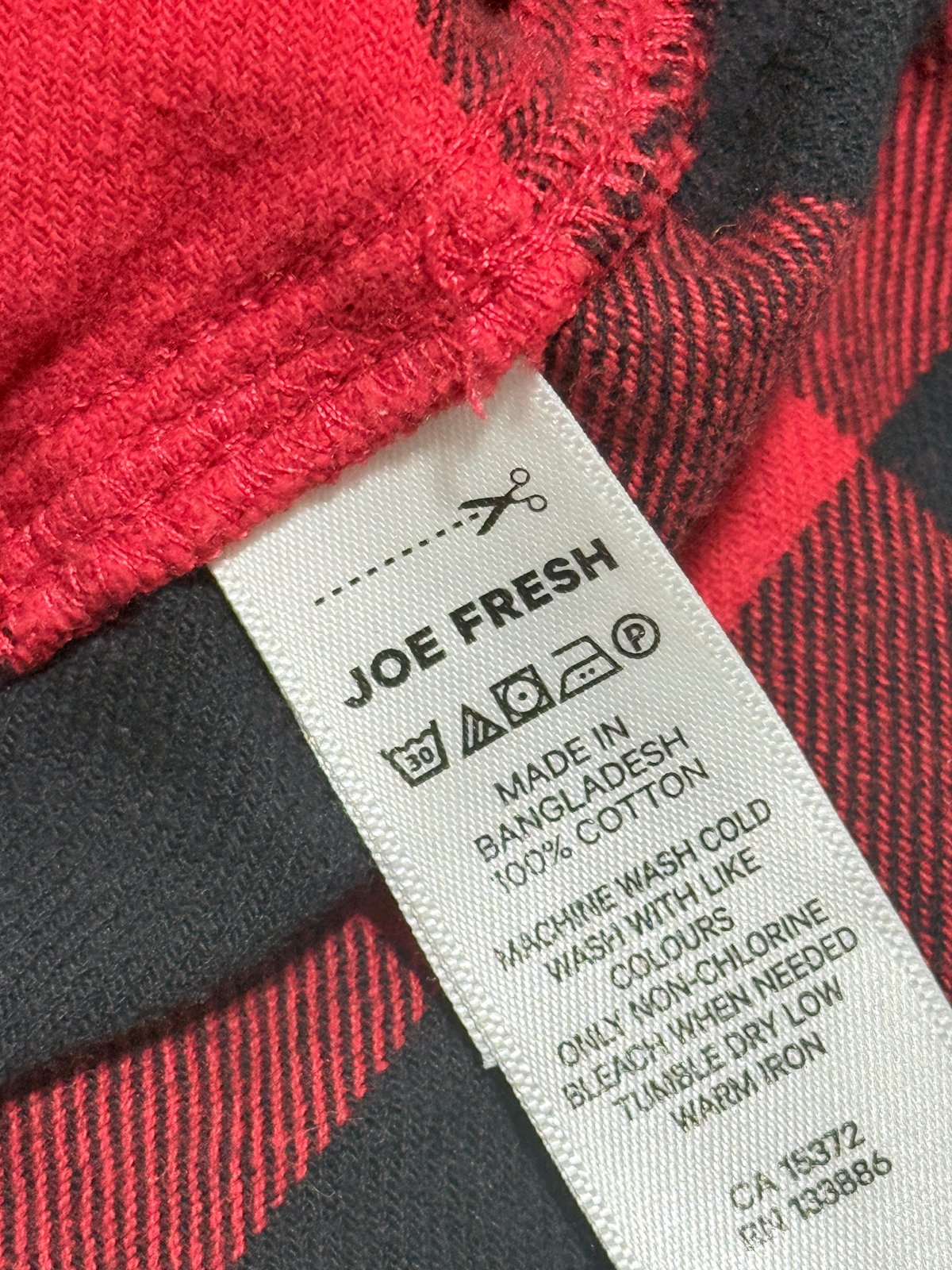 Joe Fresh Red Buffalo Plaid Flannel Shirt 6-12M