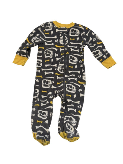 Old Navy Dinosaur Skeleton Fleece Sleeper 6-12M