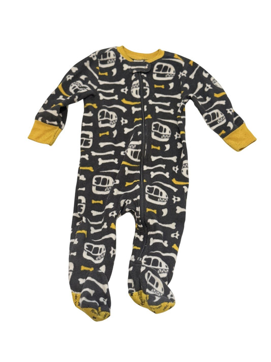 Old Navy Dinosaur Skeleton Fleece Sleeper 6-12M