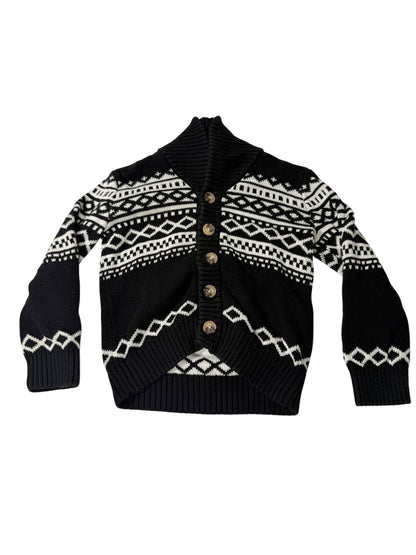 Joe Fresh Black Fair Isle Cardigan Size 3