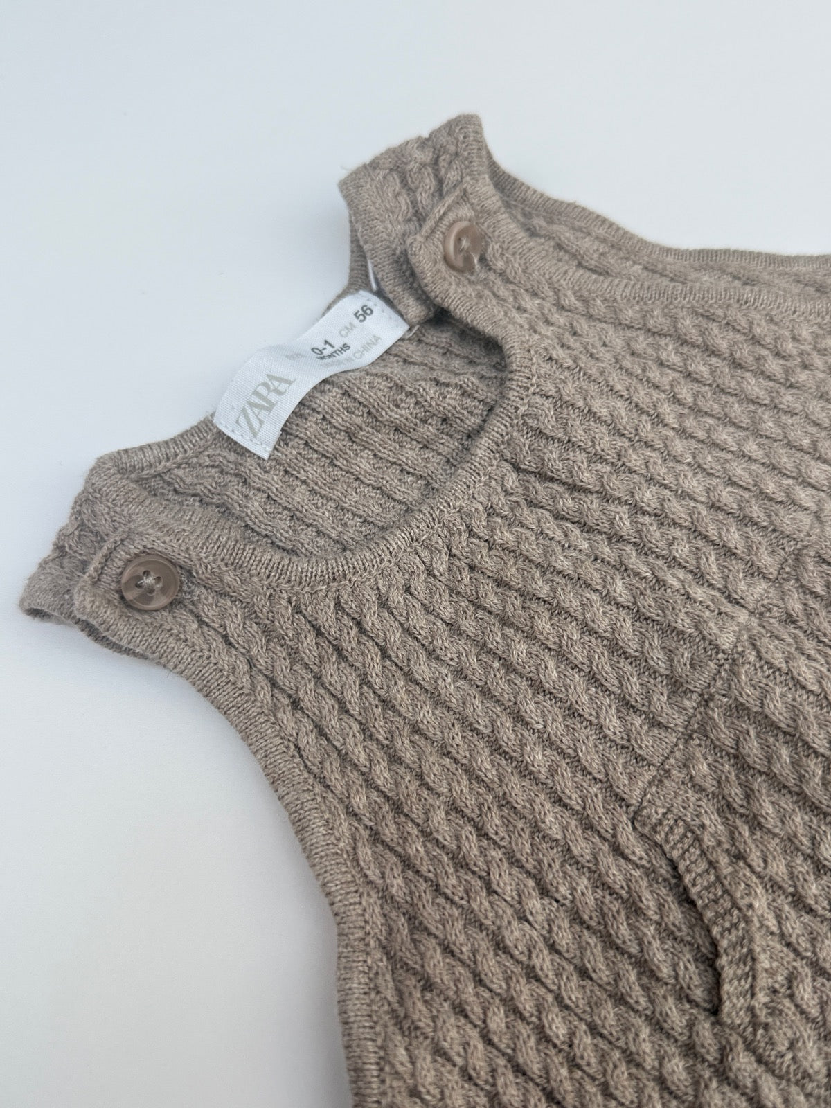 Zara Cable Knit Overalls 0-3M