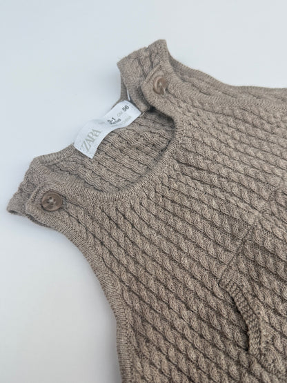 Zara Cable Knit Overalls 0-3M