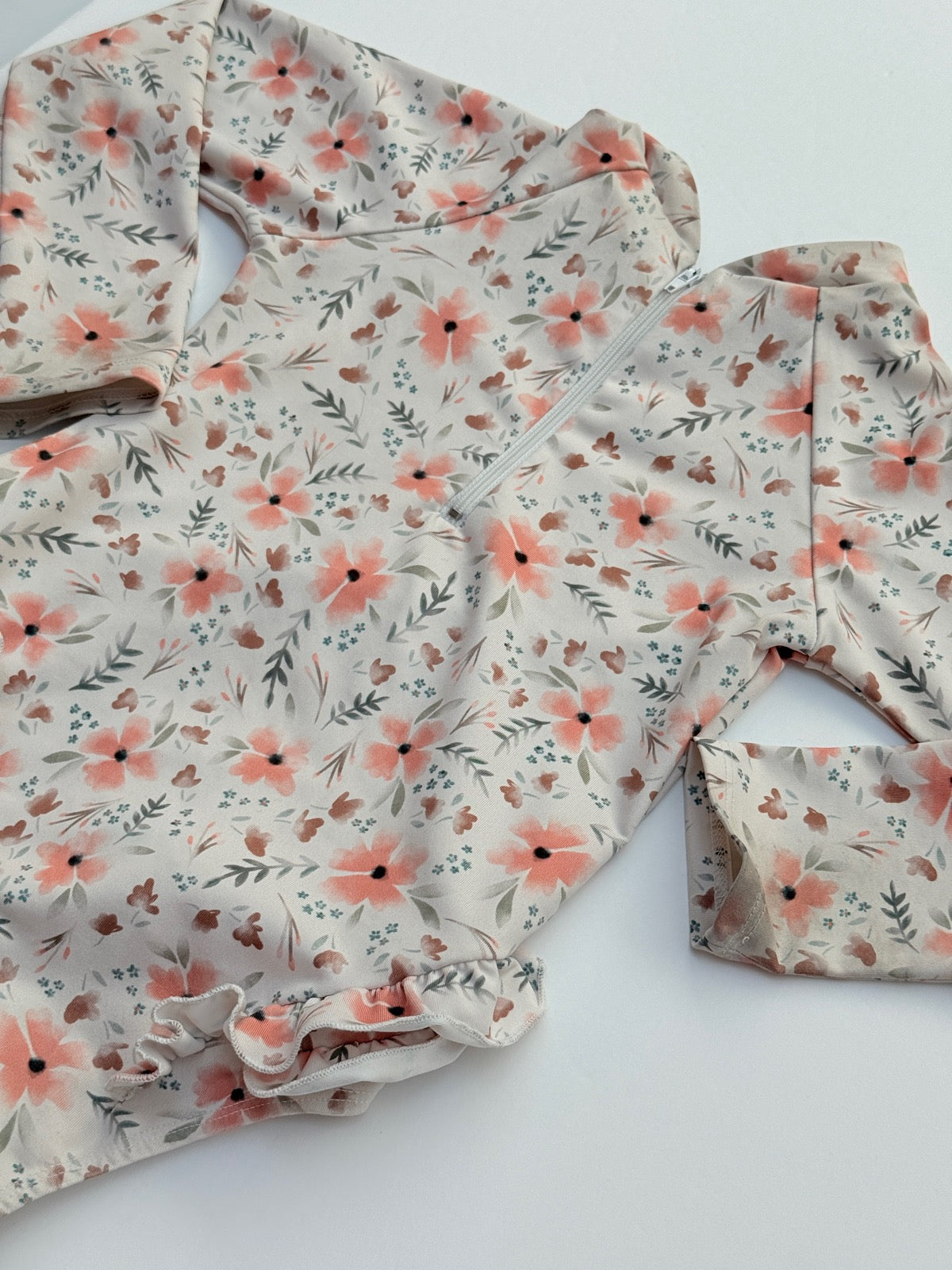 Floral Long Sleeve One-Piece Swimsuit Girls