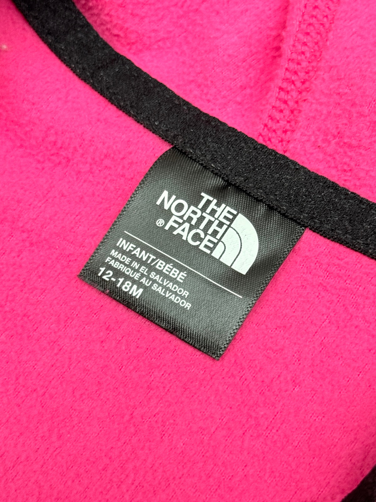 The North Face Pink Fleece Zip Hoodie 12-18M