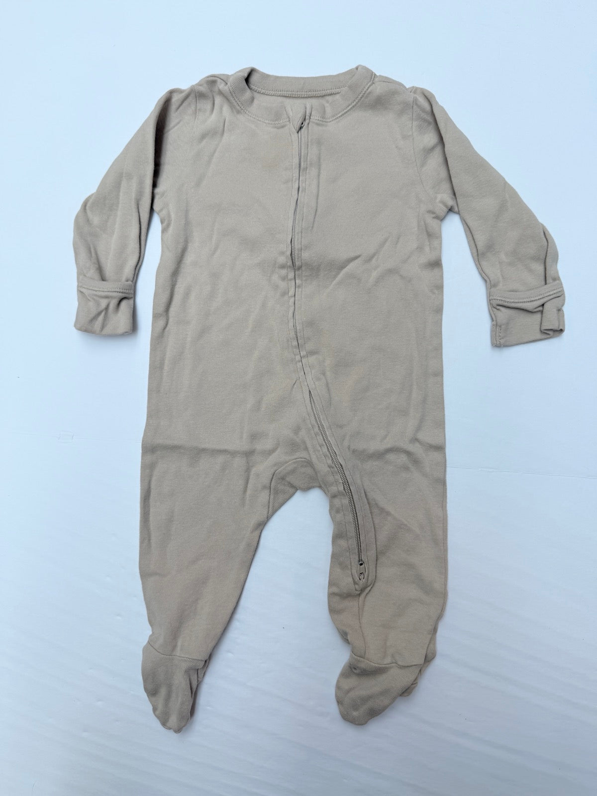 Old Navy Beige Zip Footed Sleeper 3-6M