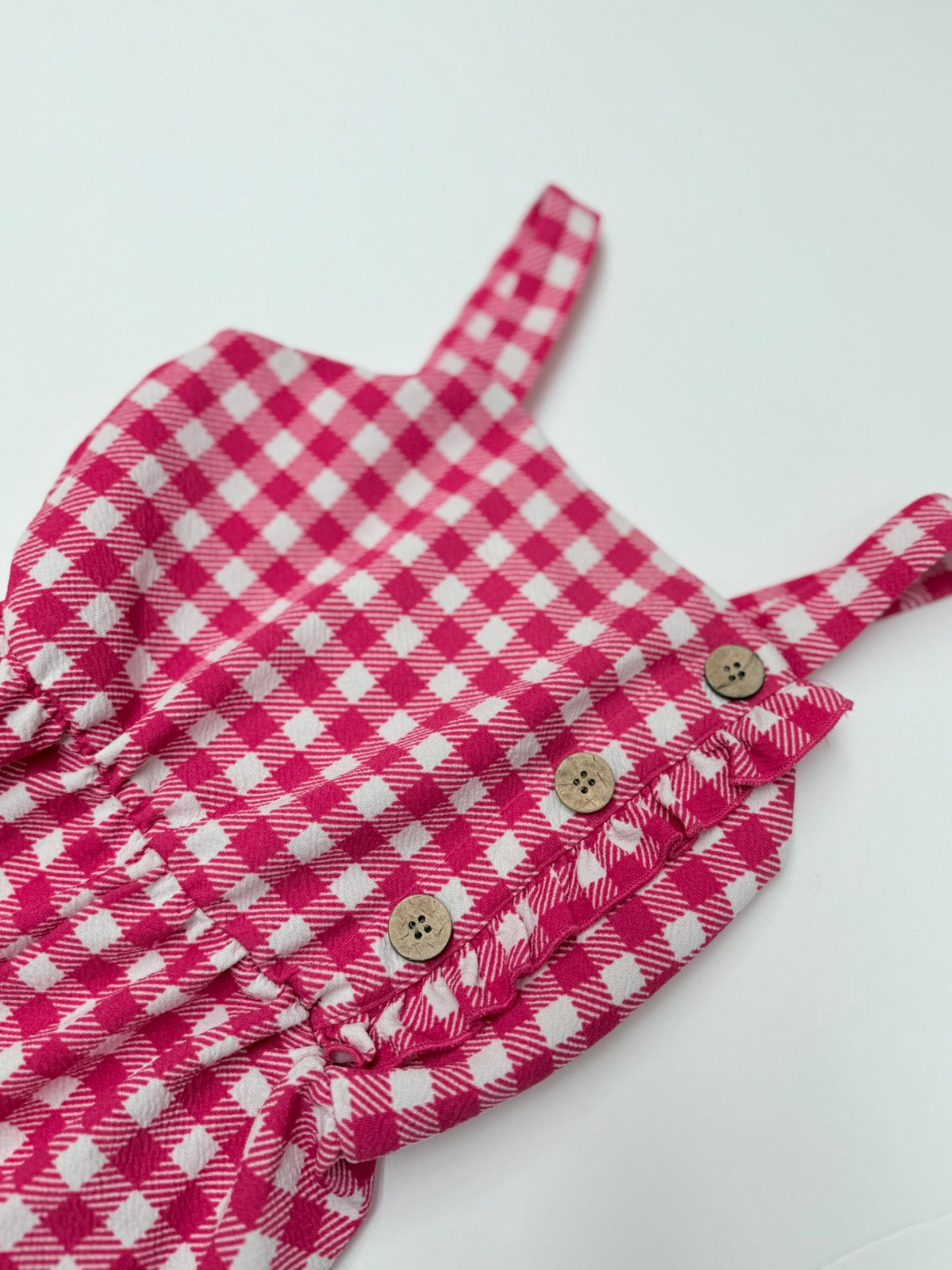 Jenna & Jessie Pink Gingham Overalls Girls 8