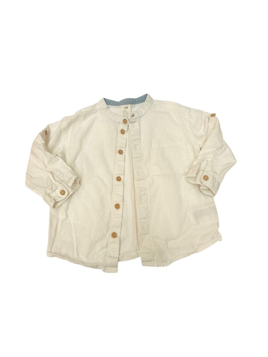 H&M White Button-Down Shirt 18M