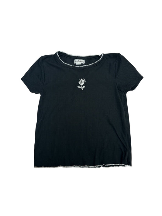 Derek Heart Black Floral T-Shirt Size 6