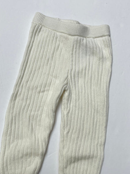 Joe Fresh Cream Ribbed Knit Leggings 6-12M