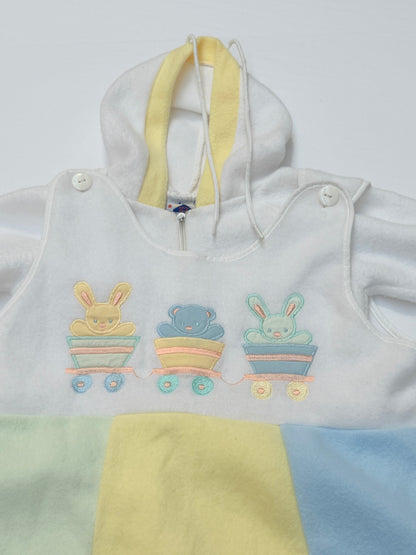 Vintage - ICZ Bunny Bear Train Fleece Sleep Sack 0-12M
