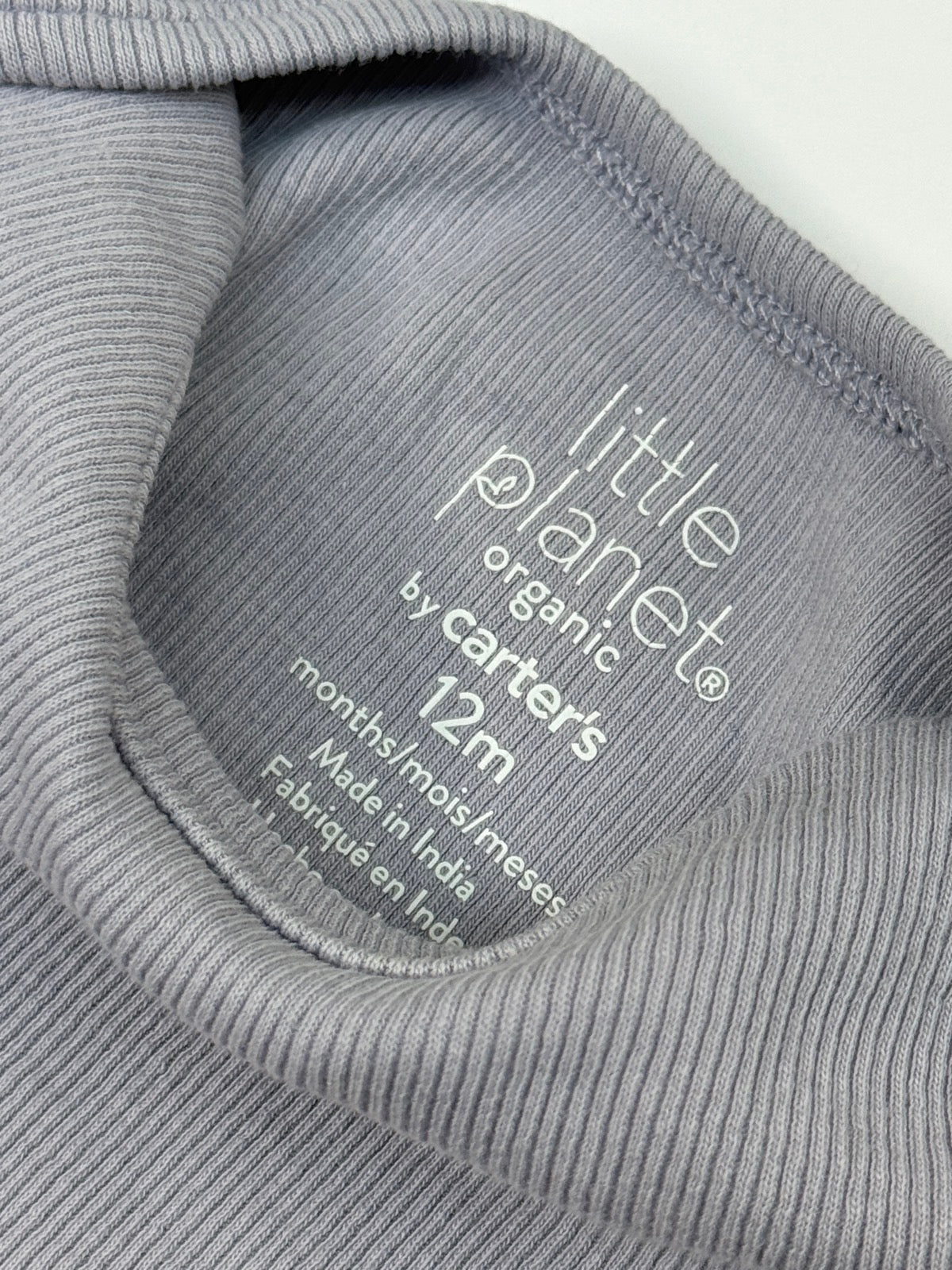 Little Planet by Carter's Gray Ribbed Bodysuit 12m