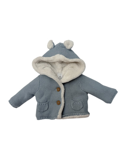 Carter's Sherpa Lined Bear Hoodie Cardigan NB
