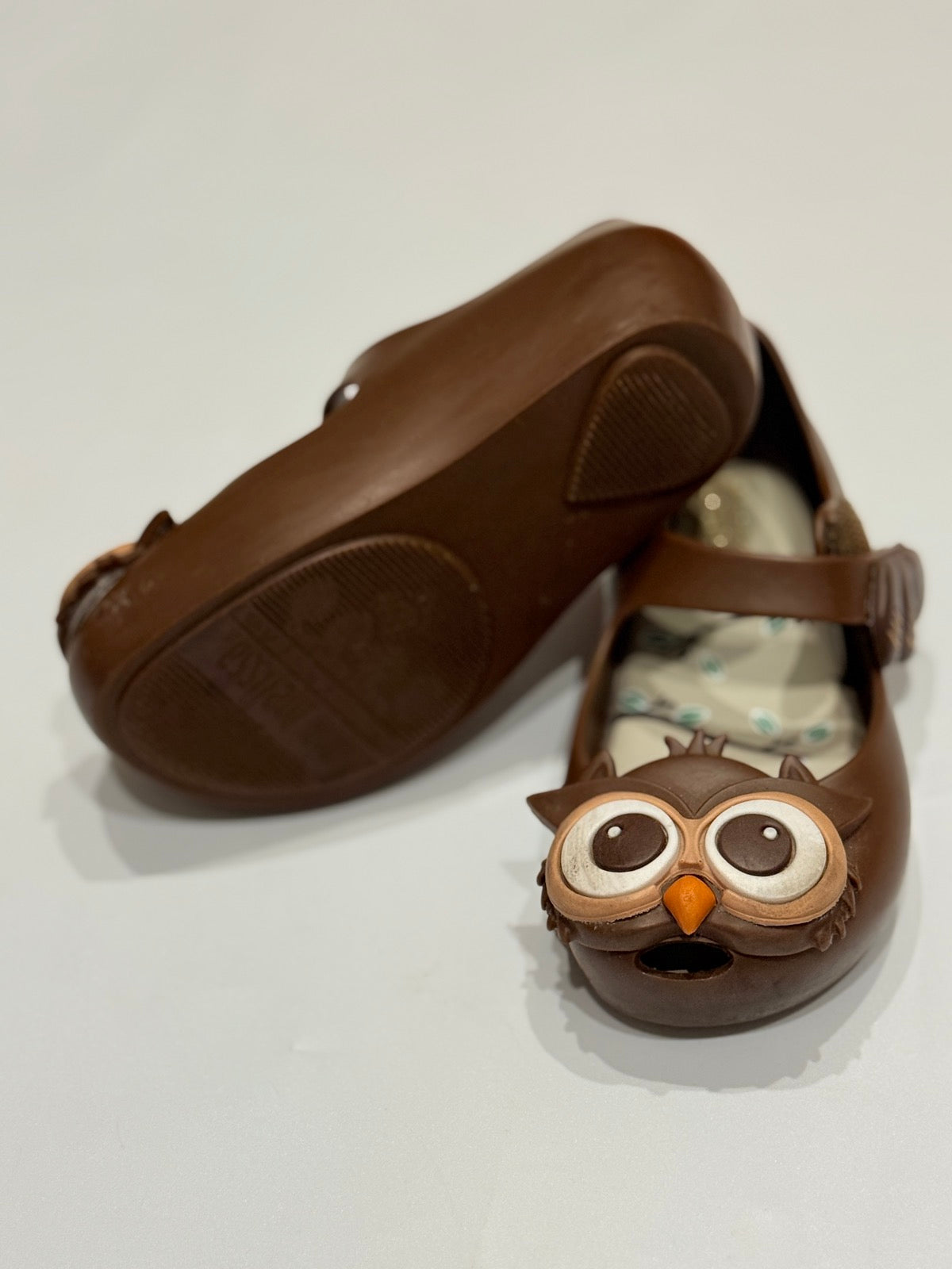 Mini Melissa Owl Mary Jane Jelly Flat Size 8