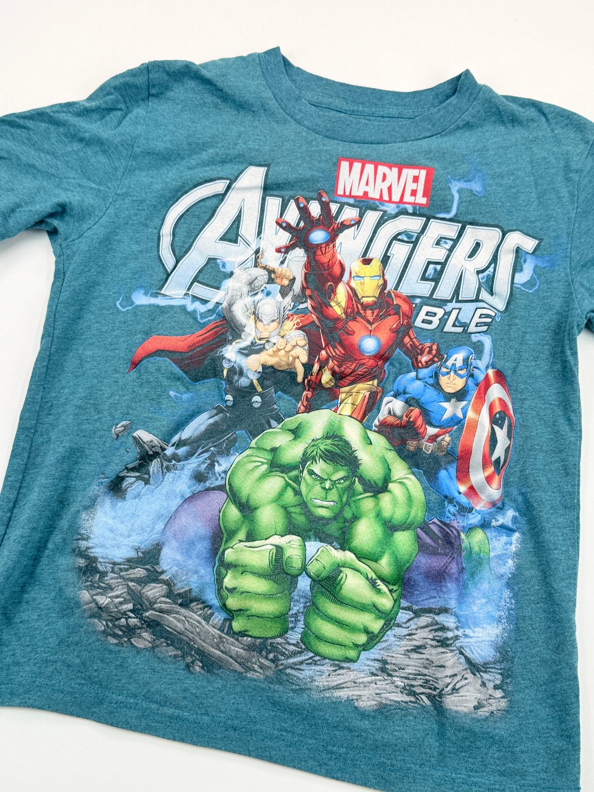 Marvel Avengers Assemble Teal T-Shirt Size 5/6