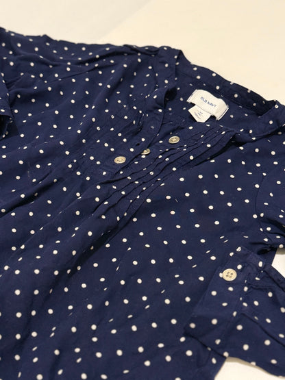Old Navy Navy Polka Dot Blouse 3T