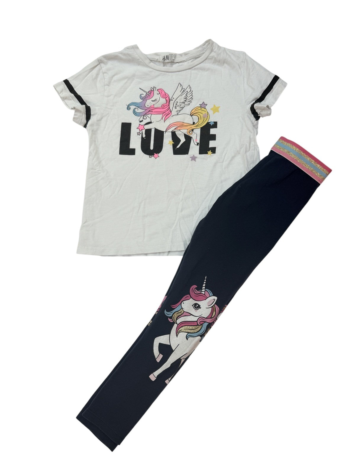 H&M Unicorn Love T-Shirt Leggings Set 4-6Y