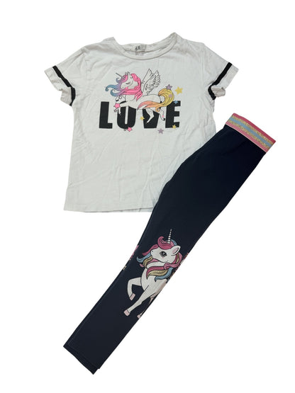H&M Unicorn Love T-Shirt Leggings Set 4-6Y