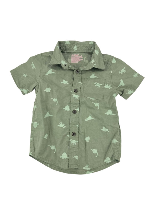 Cat & Jack Dinosaur Print Button-Up Shirt 2T