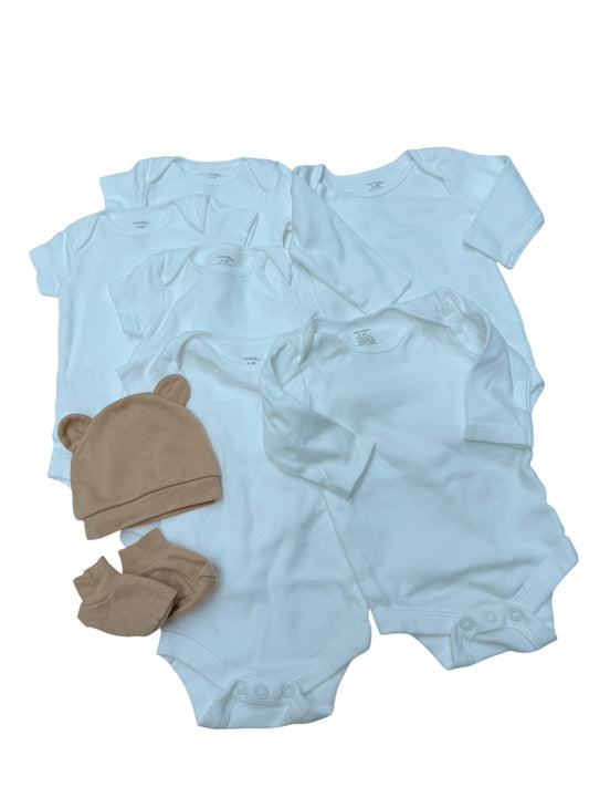 George Baby 5-Pack Bodysuits Set With Hat & Booties 0-3M
