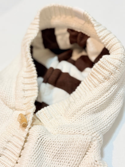 Beba Bean Cream Cable Knit Hoodie 6-24M