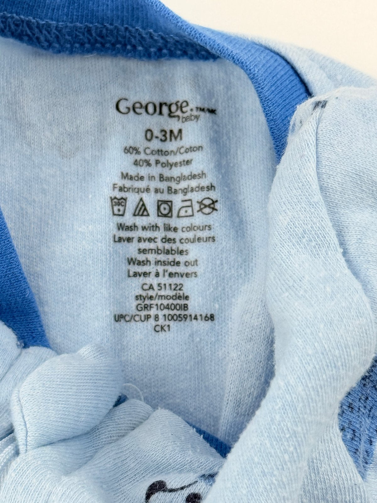 George Baby Hedgehog Blue Sleeper 0-3M