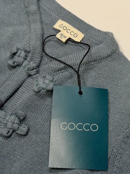 Gocco Knit Button Cardigan Blue Grey 12-18m