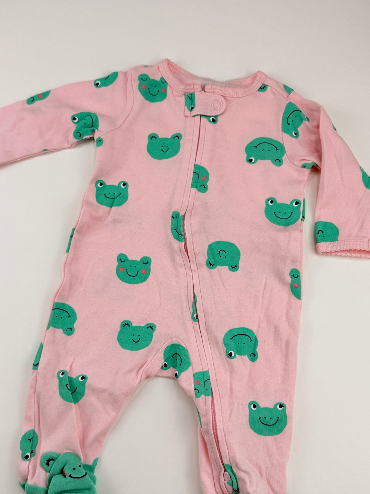 Carter's Pink Frog Zip Sleeper 3M
