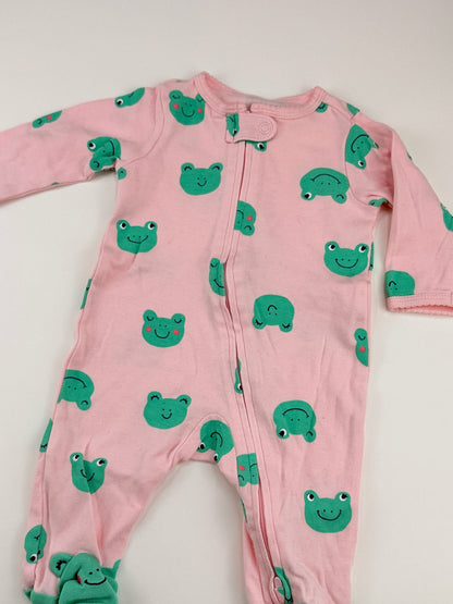 Carter's Pink Frog Zip Sleeper 3M