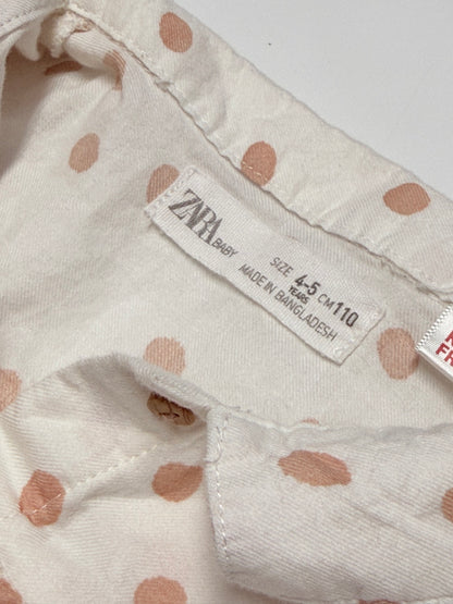 Blouse Zara Baby Polka Dot Cream Size 4-5Y
