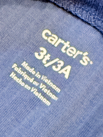 Carter's Blue Ribbed Peplum Top 3T