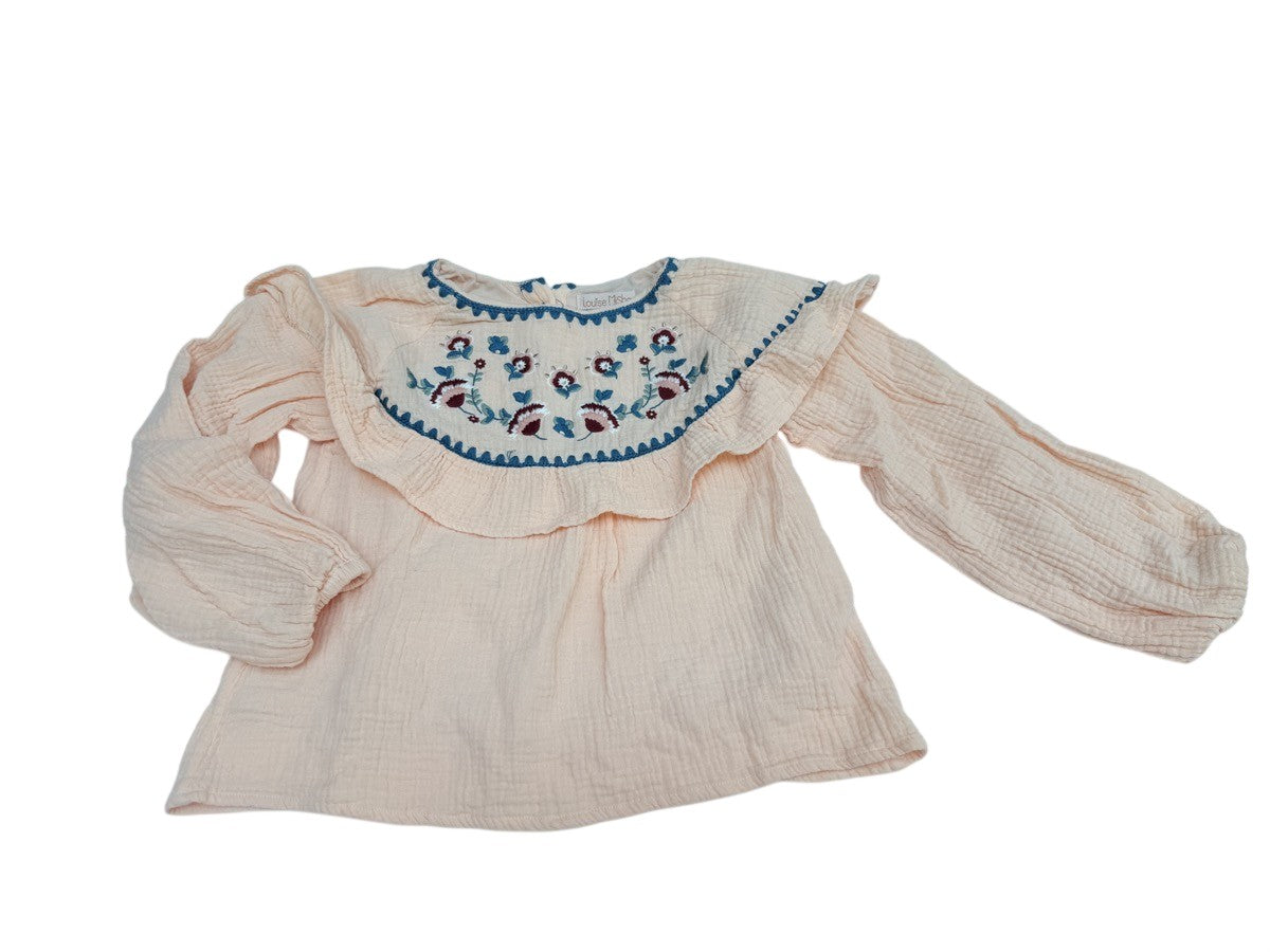 Louise Misha Andrea Blush Embroidered Blouse 8