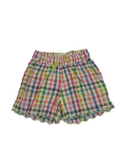 Mini Boden Rainbow Gingham Scallop Shorts 3Y