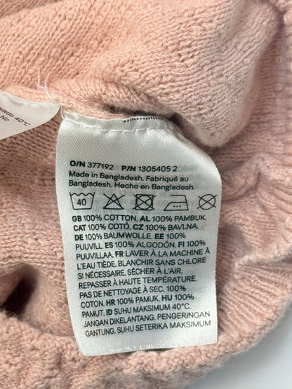 H&M Pink Pointelle Knit Cardigan 9-12M