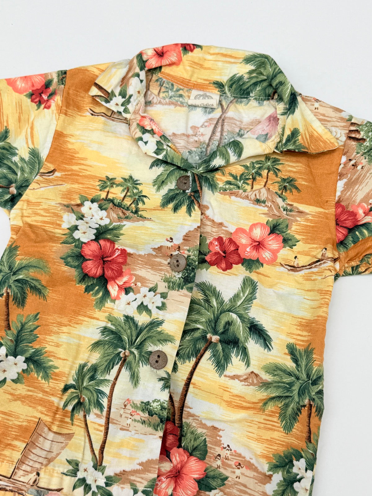 Little Pig Hawaiian Floral Button-Up Shirt Size 18-24m