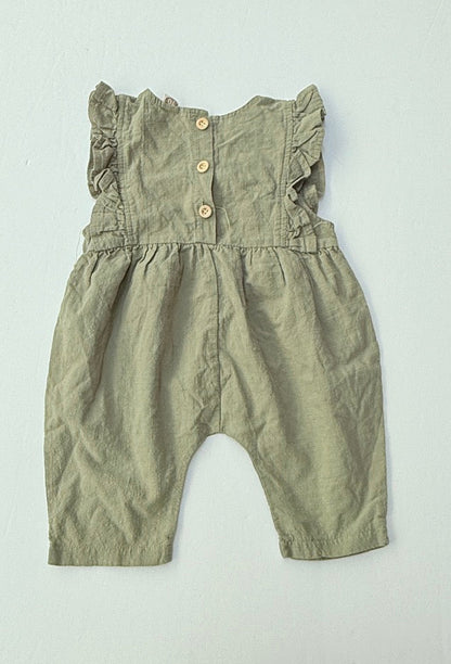 Zara Sage Green Ruffle Romper 70 (6-9m)