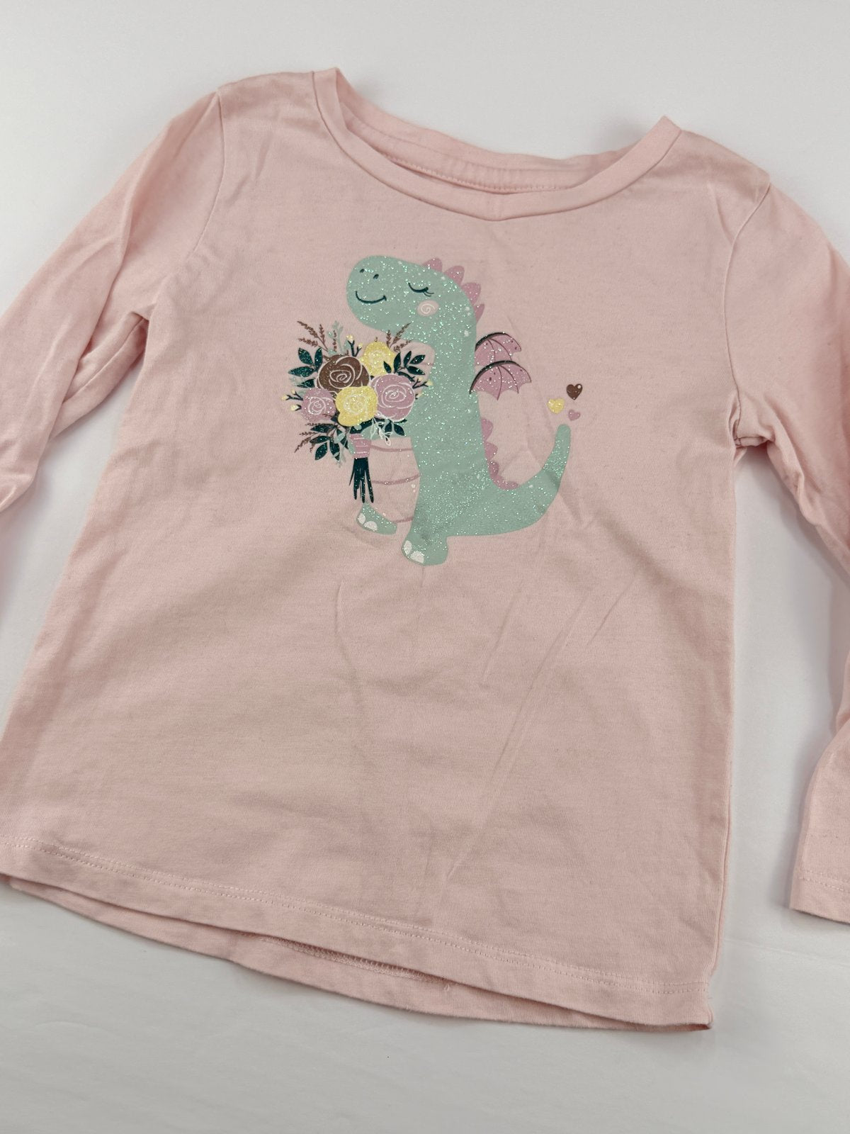 George Dinosaur Floral Pink Long Sleeve T-Shirt 3T