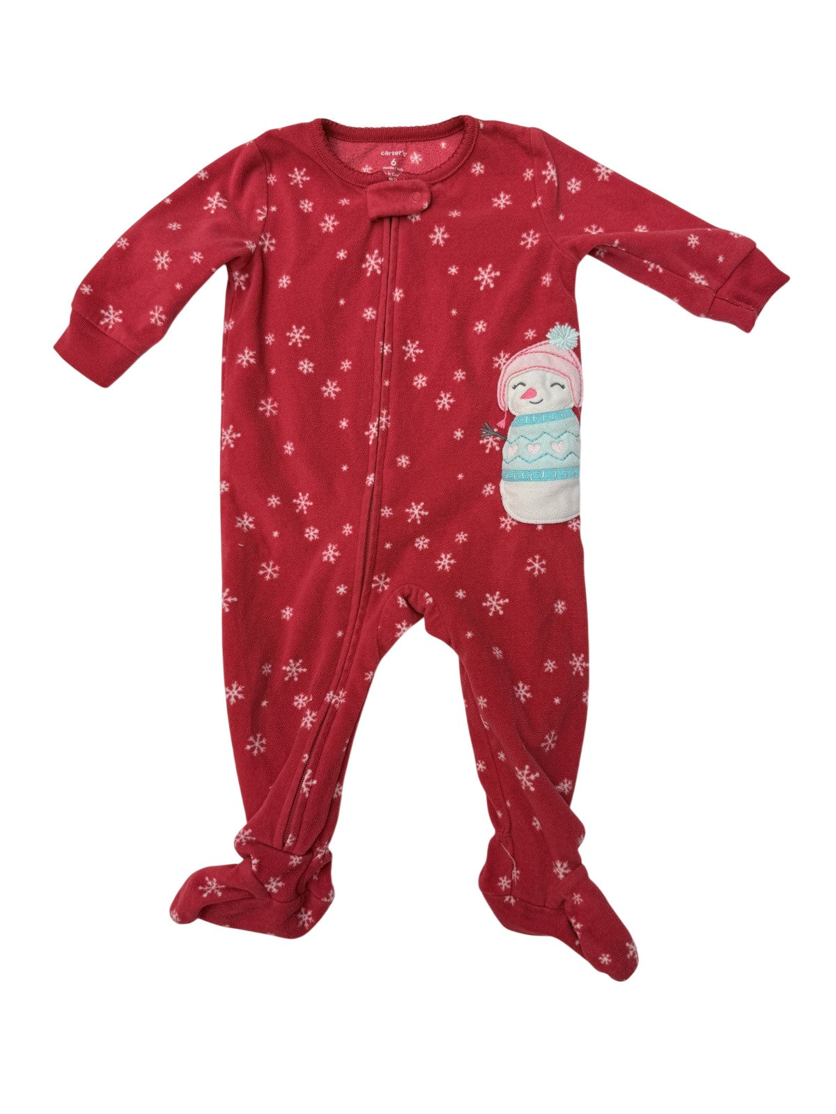 Carter's Snowman Fleece Footed Sleeper 6M