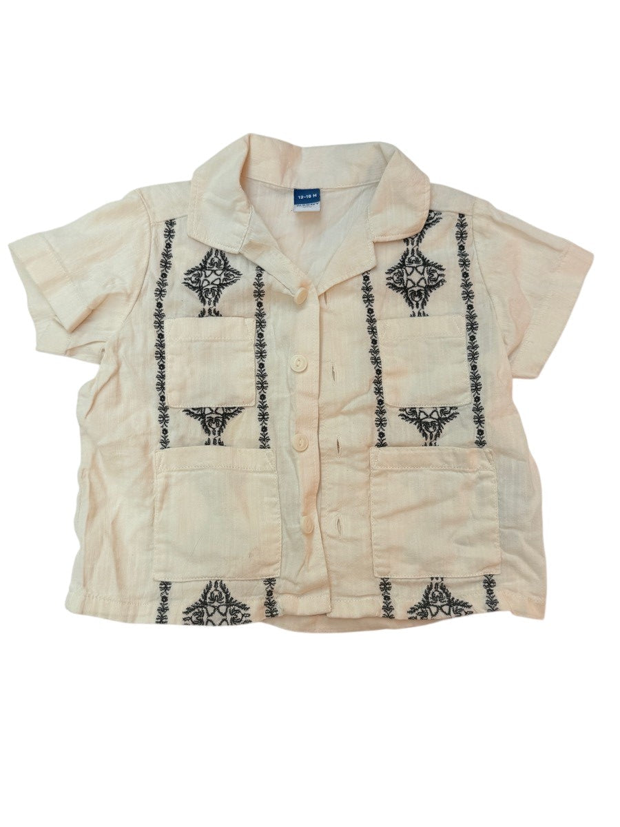 Old Navy Embroidered Button Shirt 12-18M