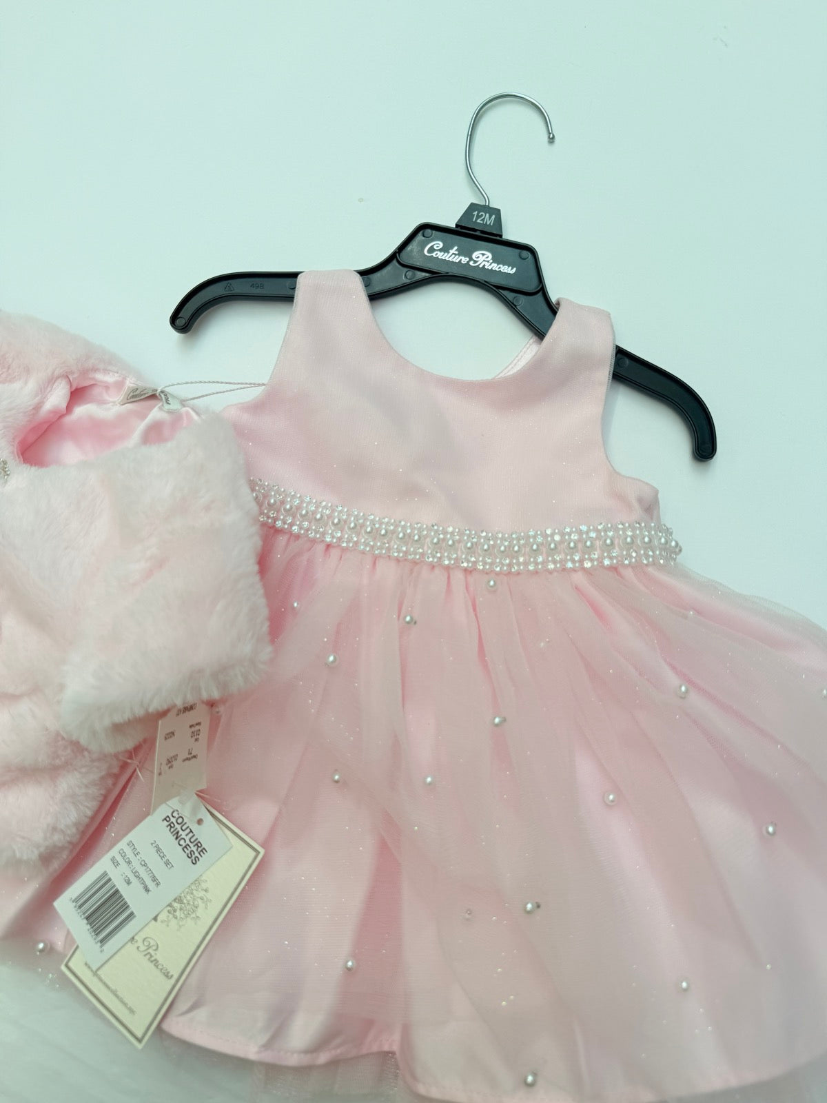 NWT - Couture Princess Pearl Dress & Shrug Set 12M