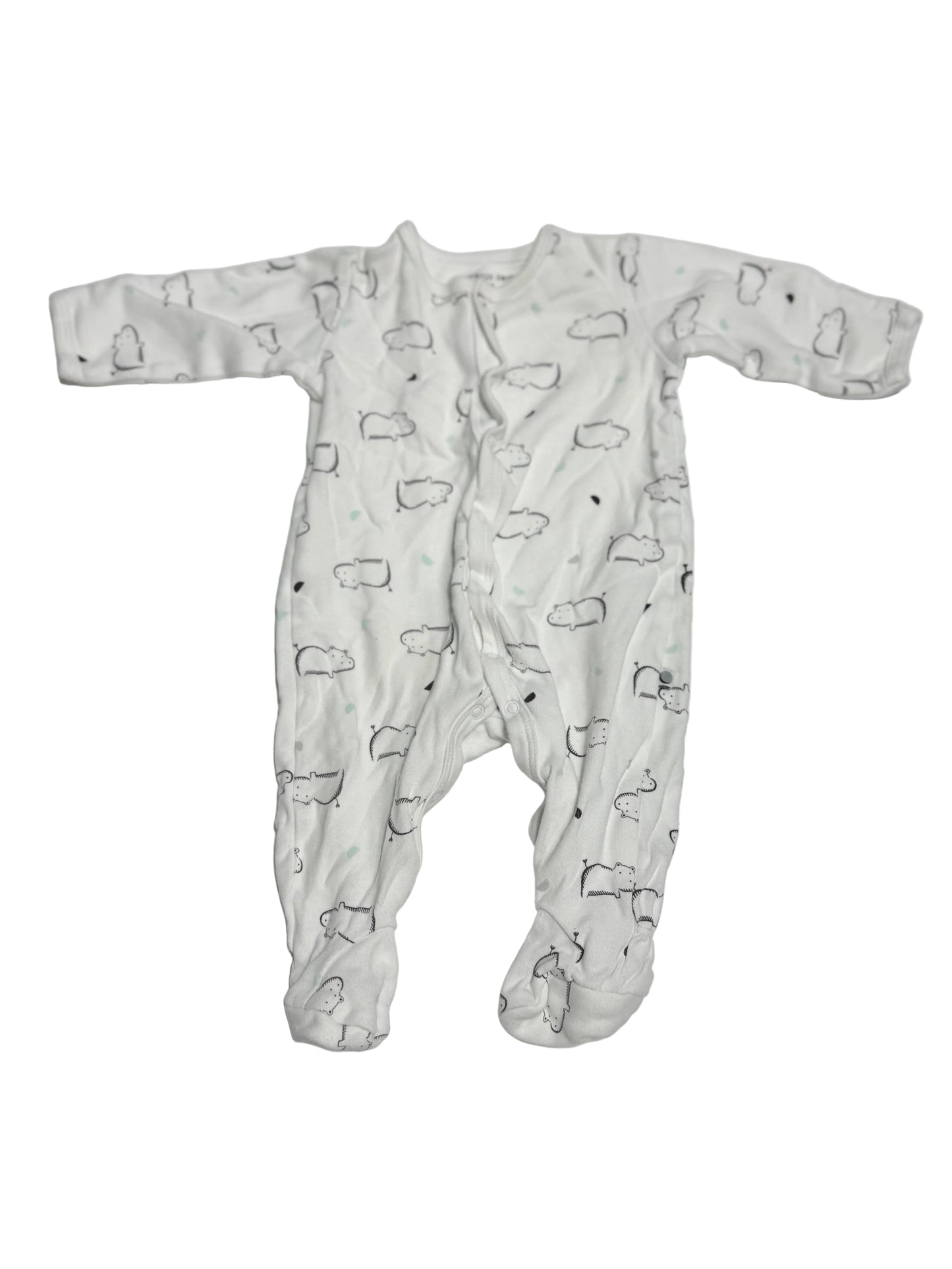 Petit Lem White Hippo Sleeper 3M