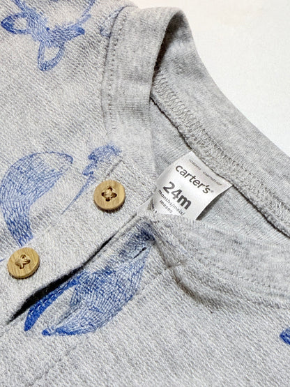 Carter's Gray Fox Print Romper 24m
