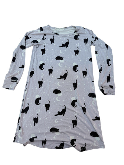 Bambi & Birdie Black Cat Nightgown Size 8/9