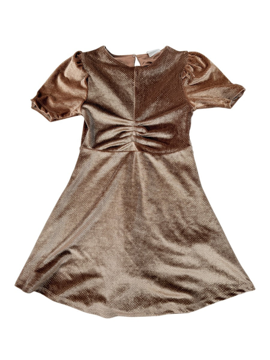 Zara Velvet Gold Dot Dress Size 7