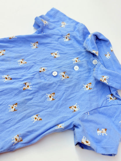 Joe Fresh Dog Print Polo Bodysuit 18-24m